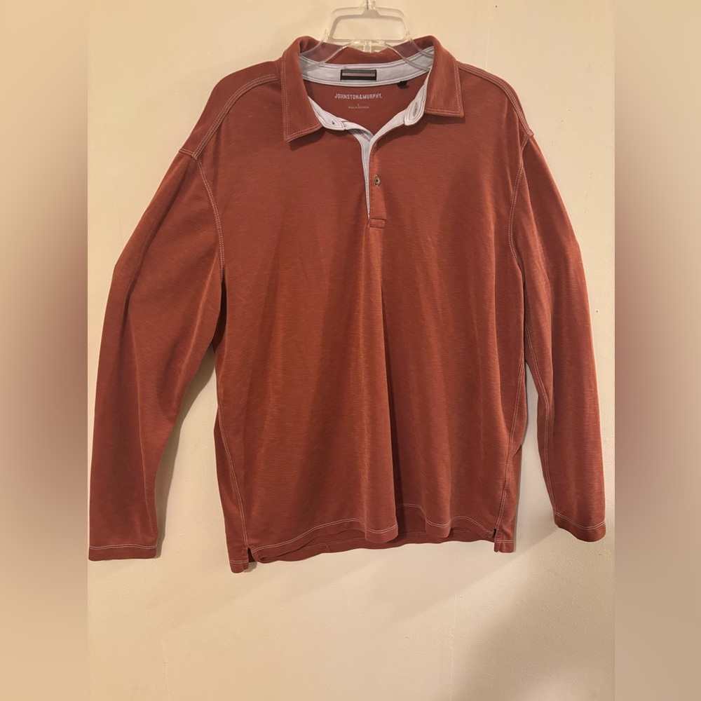 Johnston & Murphy Men's Burnt Orange Casual Shirt